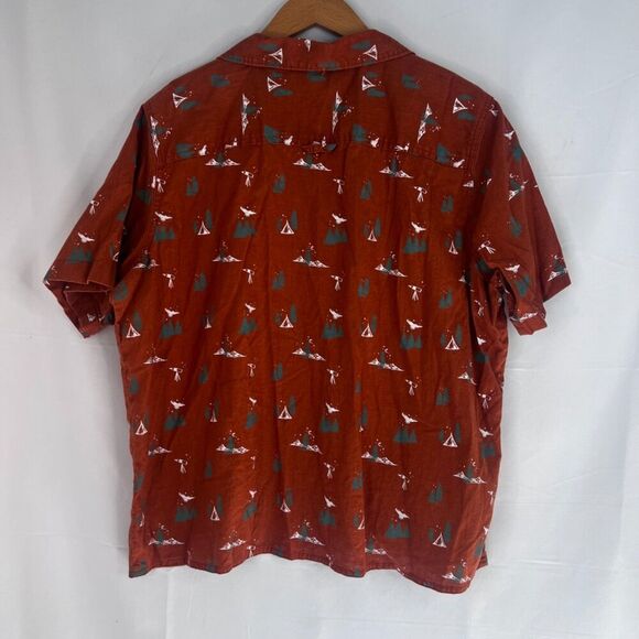 Duluth Trading Orange Hemp Organic Outdoor Motif Button Front Shirt Size XL - Picture 2 of 8